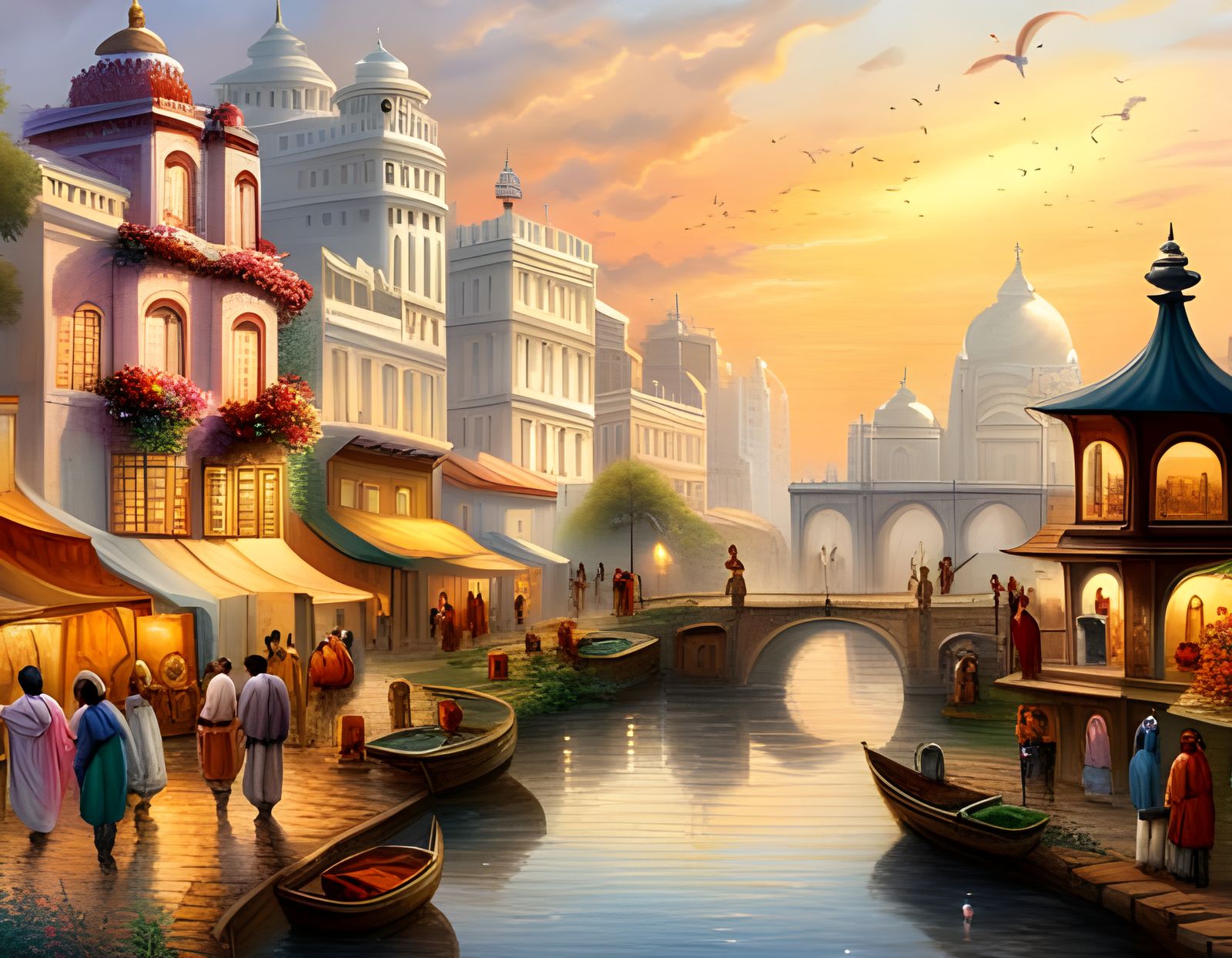 Fantastical Indian City with Tiger Rider in 8K