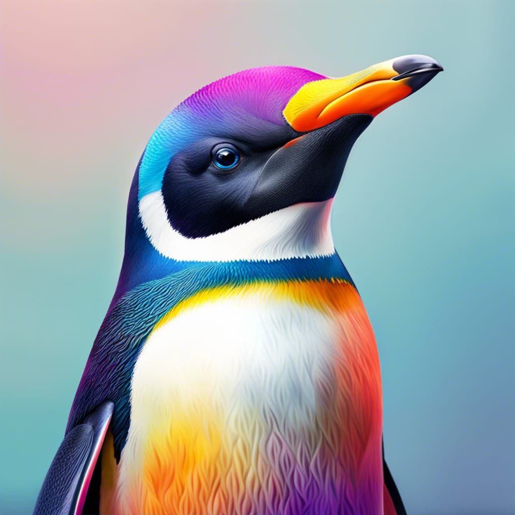 Colorful Realistic Penguin Illustration