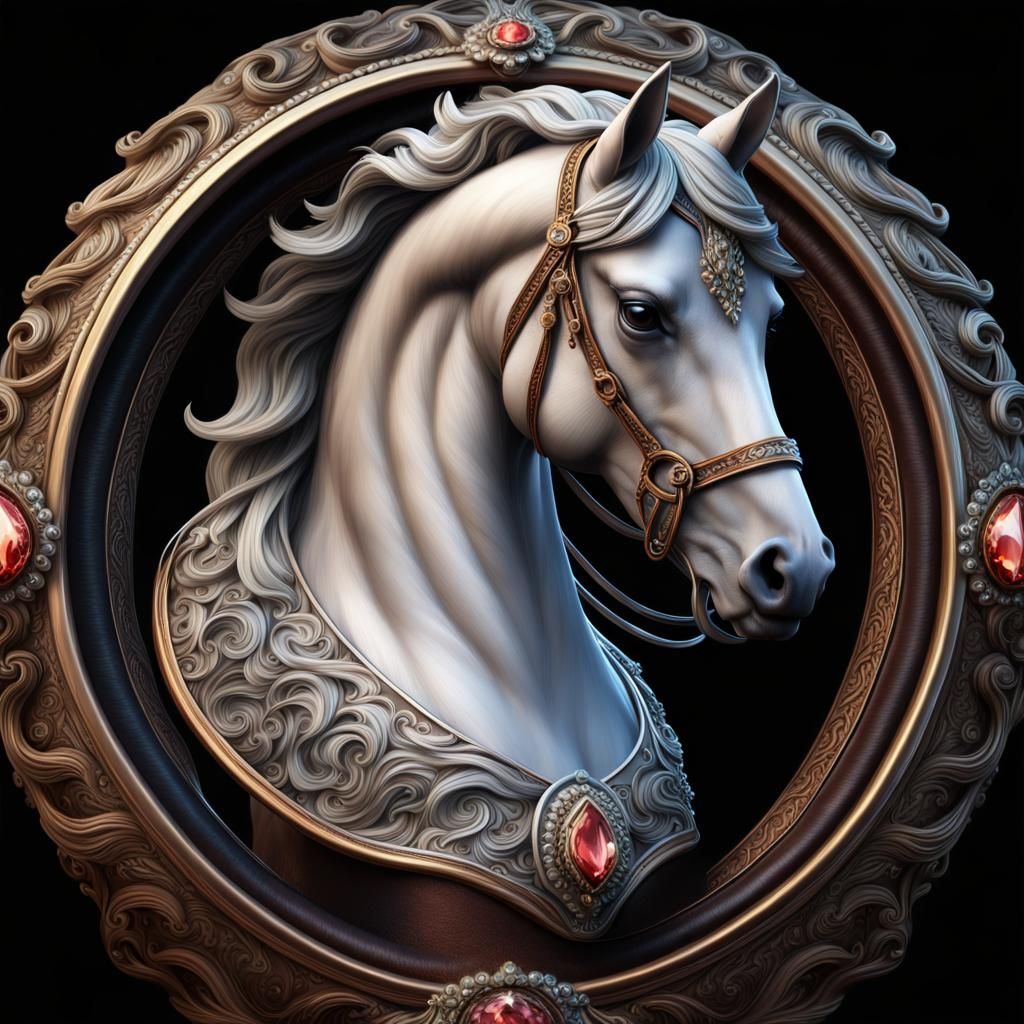 Majestic Horse Bust with Flowing Mane