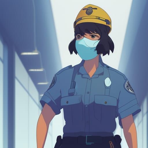 Female Cop in Mask: Anime Key Visual