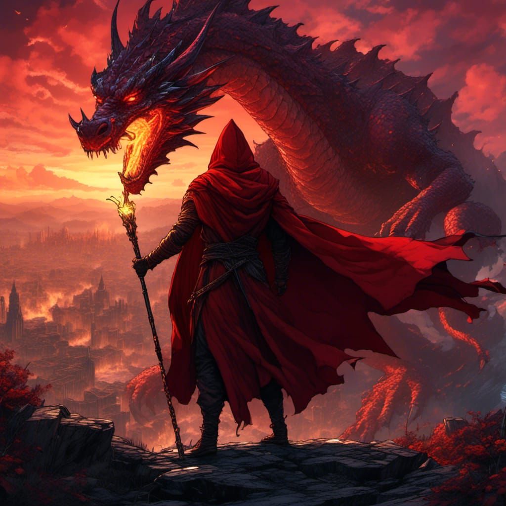 Epic Dragon Confrontation in Fantasy Concept Art