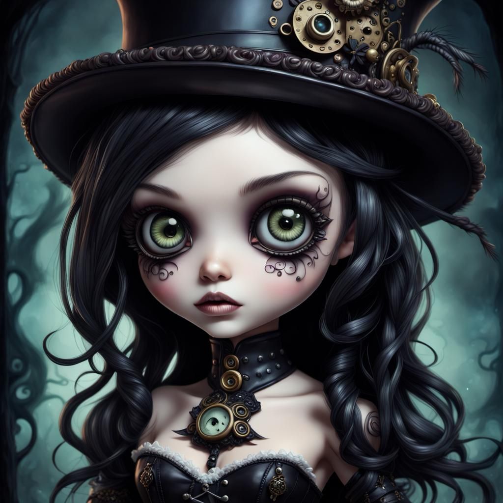 Steampunk Darkling Doll in Tim Burton Style