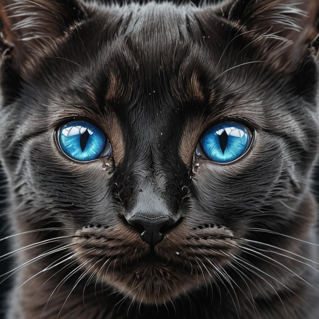 Butterfly on Kitten's Nose: Digital Art Close-Up