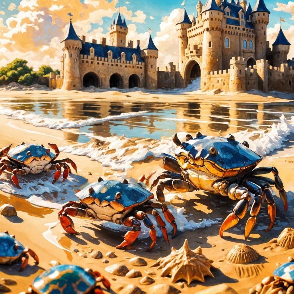 Impressionist Sandcastle Under Attack by Sharktopus