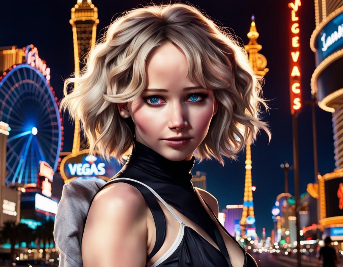 Anime Jennifer Lawrence on Las Vegas Strip