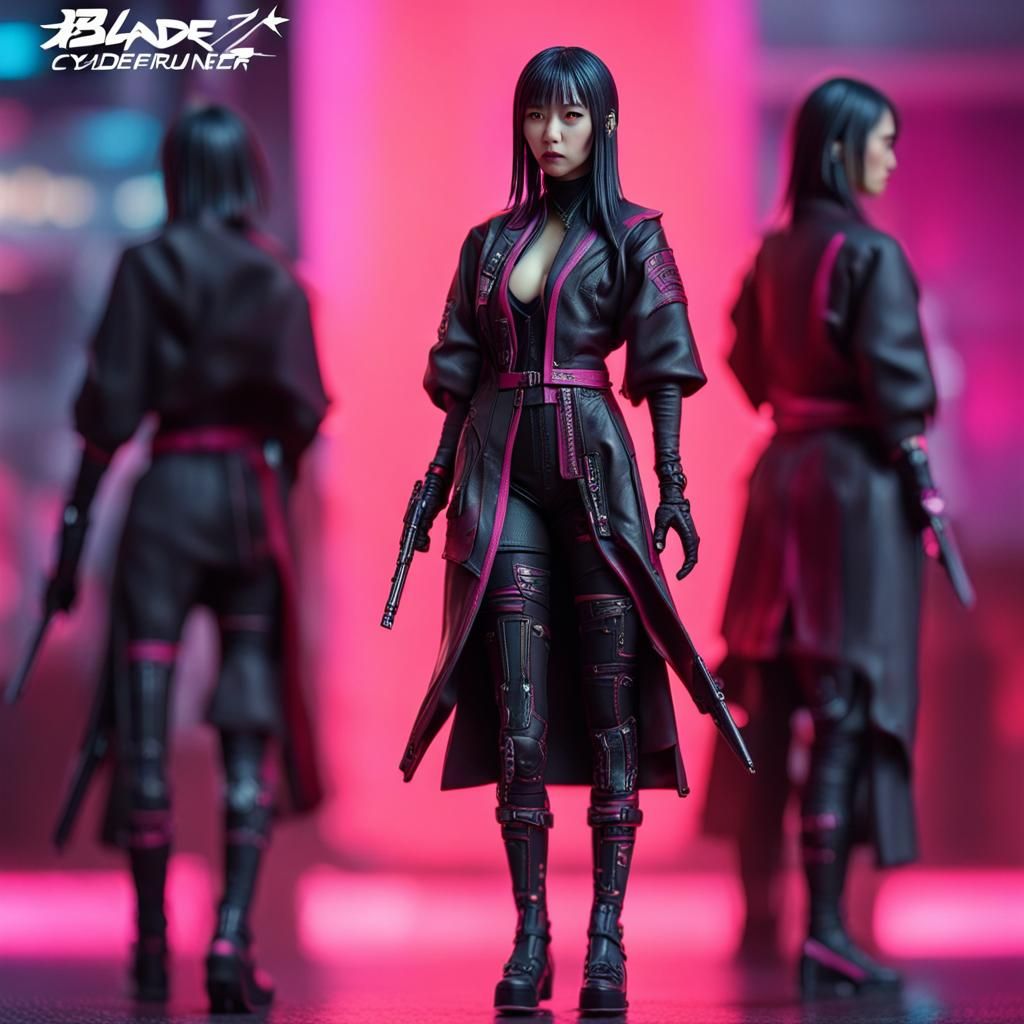 Japanese Gothic Figurine in Cyberpunk 2099 Style