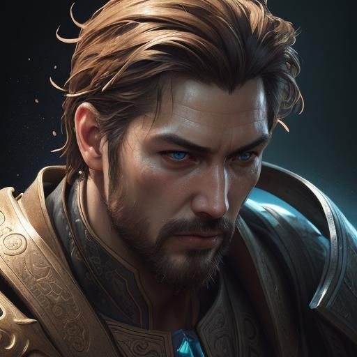 Hyperrealistic Portrait of a Man in Splash Art Style