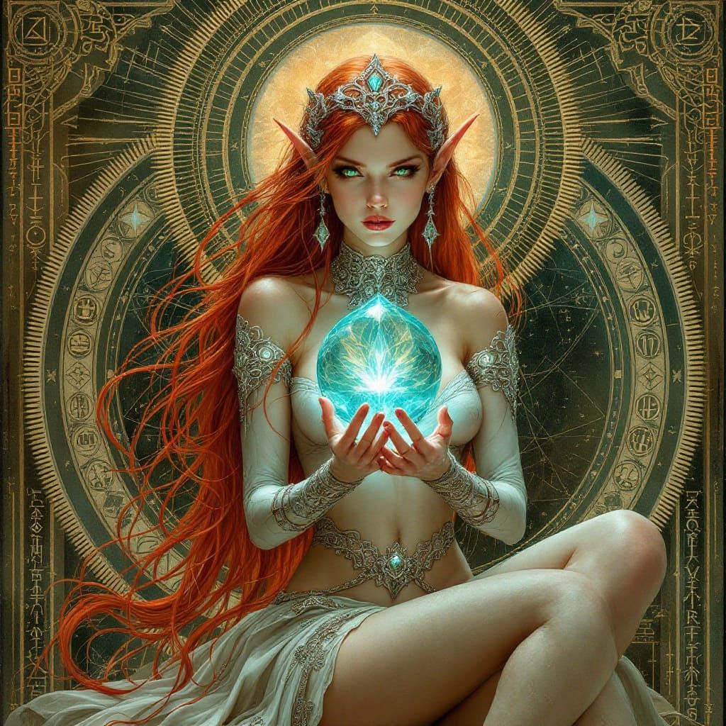 Iyvalen the Deep-Minded, elvish goddess of ancient magic and arcane lore