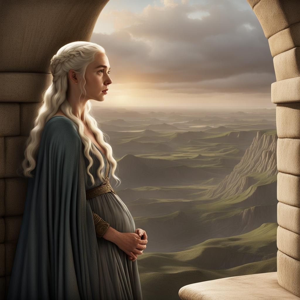 Daenerys Targaryen Portrait: Detailed Matte Painting