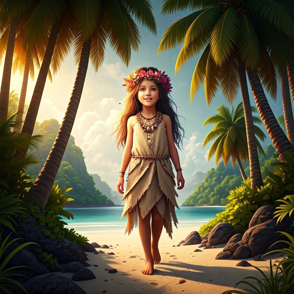 Tropical Island Goddess in Whimsical World