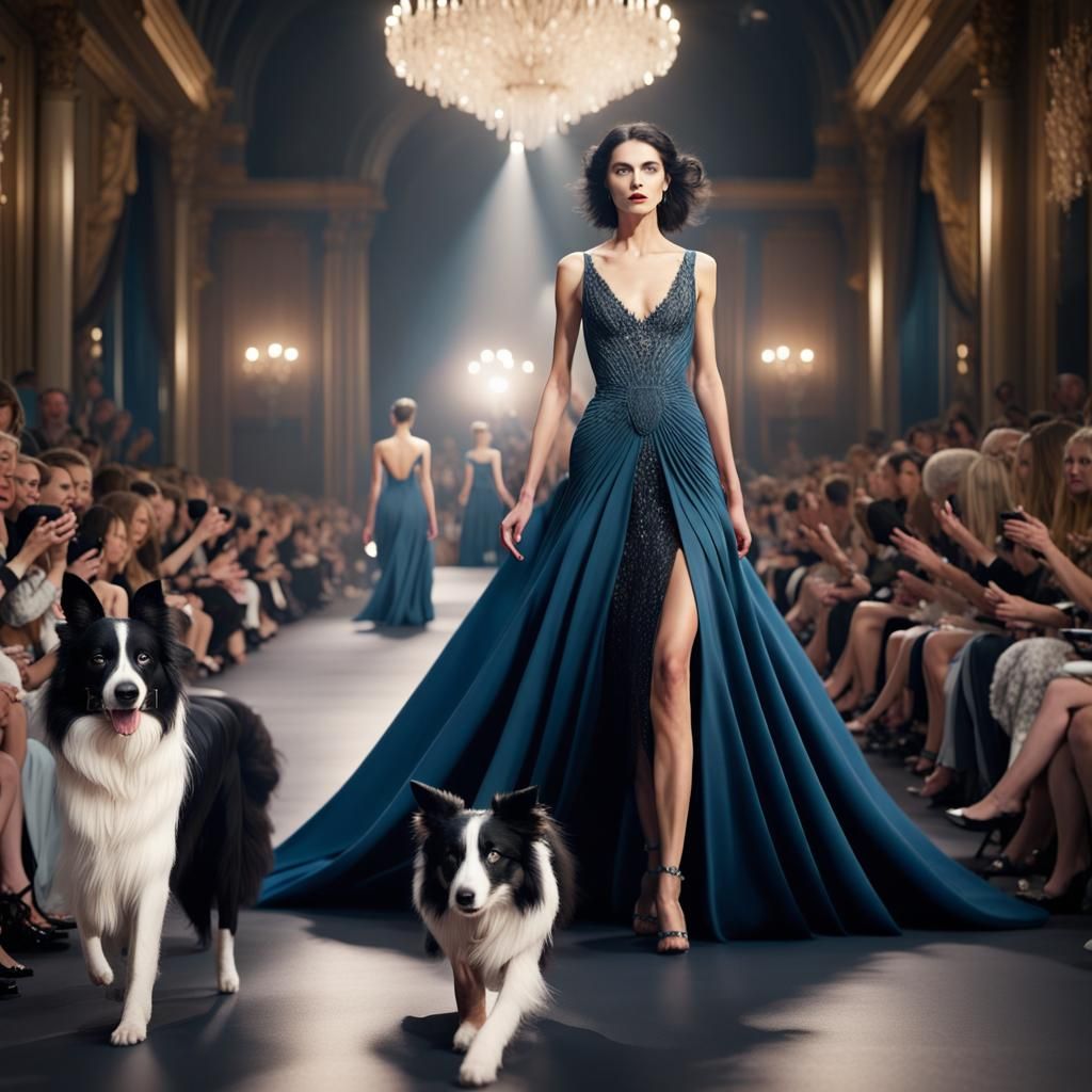 Collie at Haute Couture Fashion Show