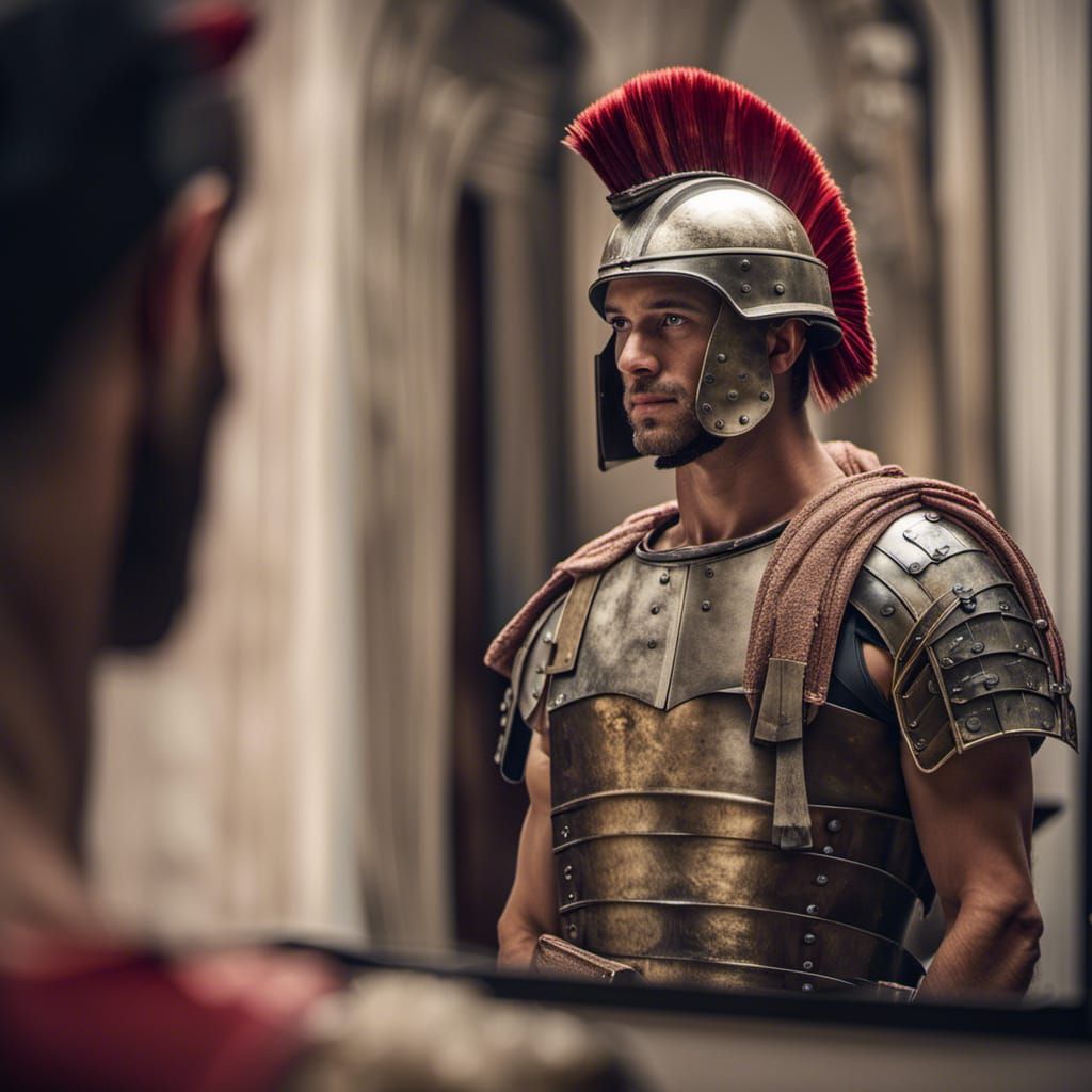 Roman Soldier's Modern Reflection: Professional Photography