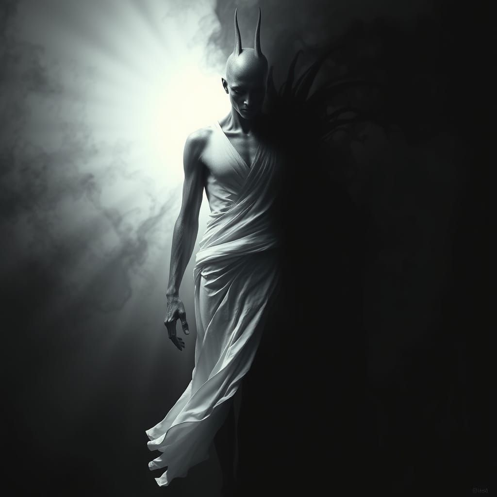 Surreal Figure of Light and Shadow