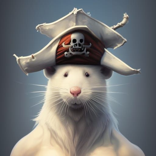 Pirate Rat Portrait in Artstation Style