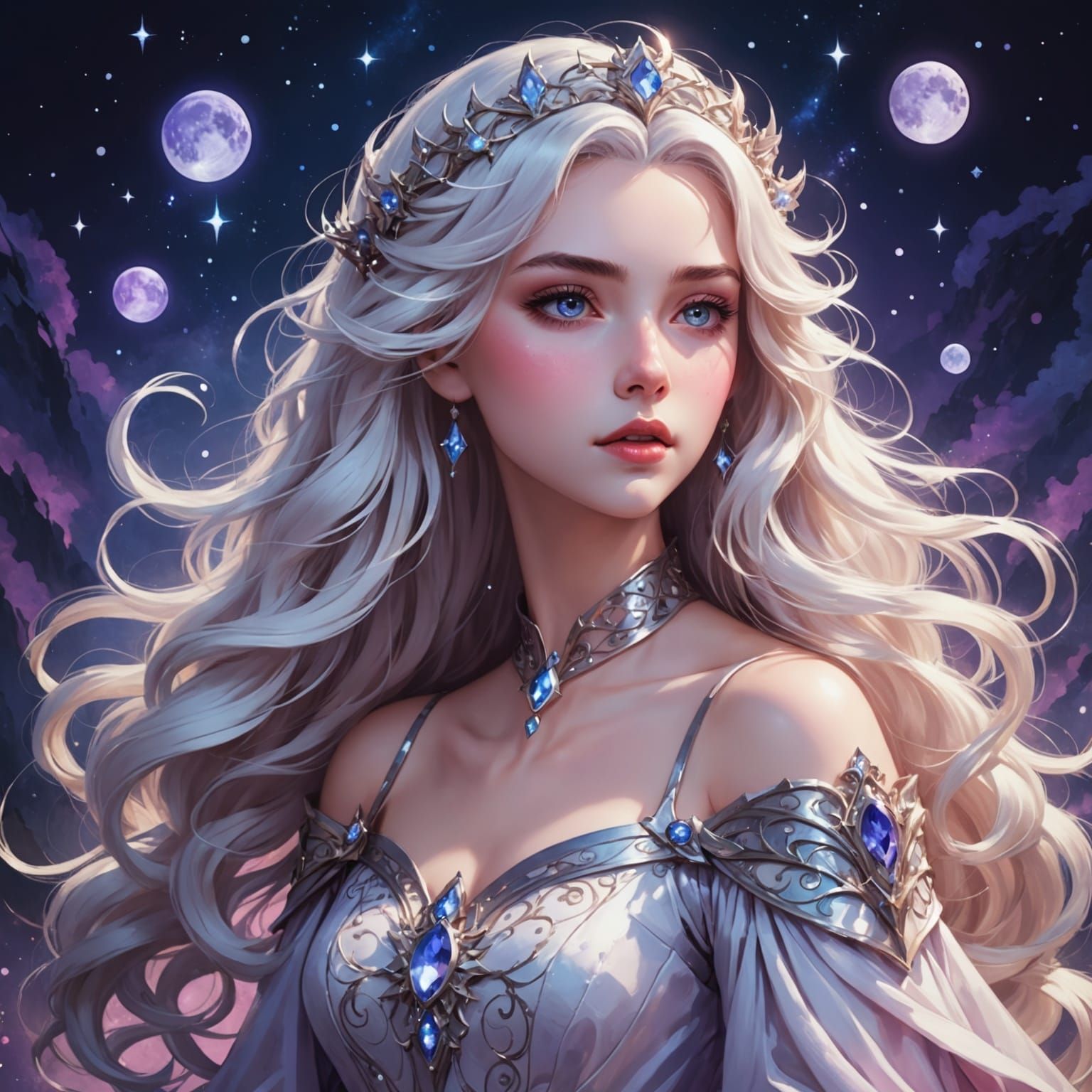 Anime-Inspired Lady Amalthea Portrait in Whimsical Disney St...