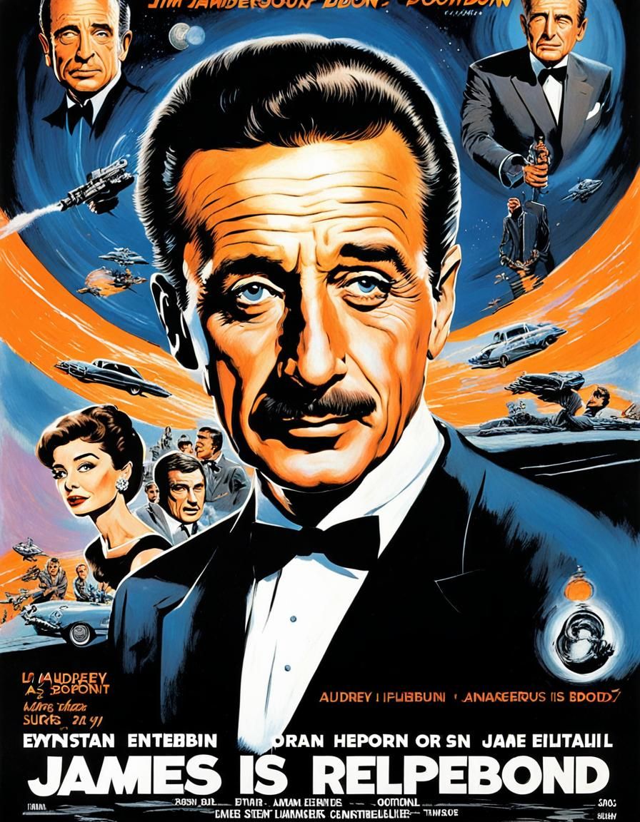 Einstein as James Bond in 1960s Comic Style