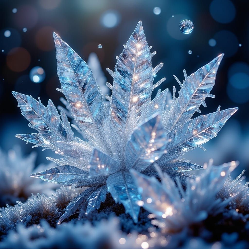 Ethereal Ice Crystals in Whimsical Dreamlike Atmosphere