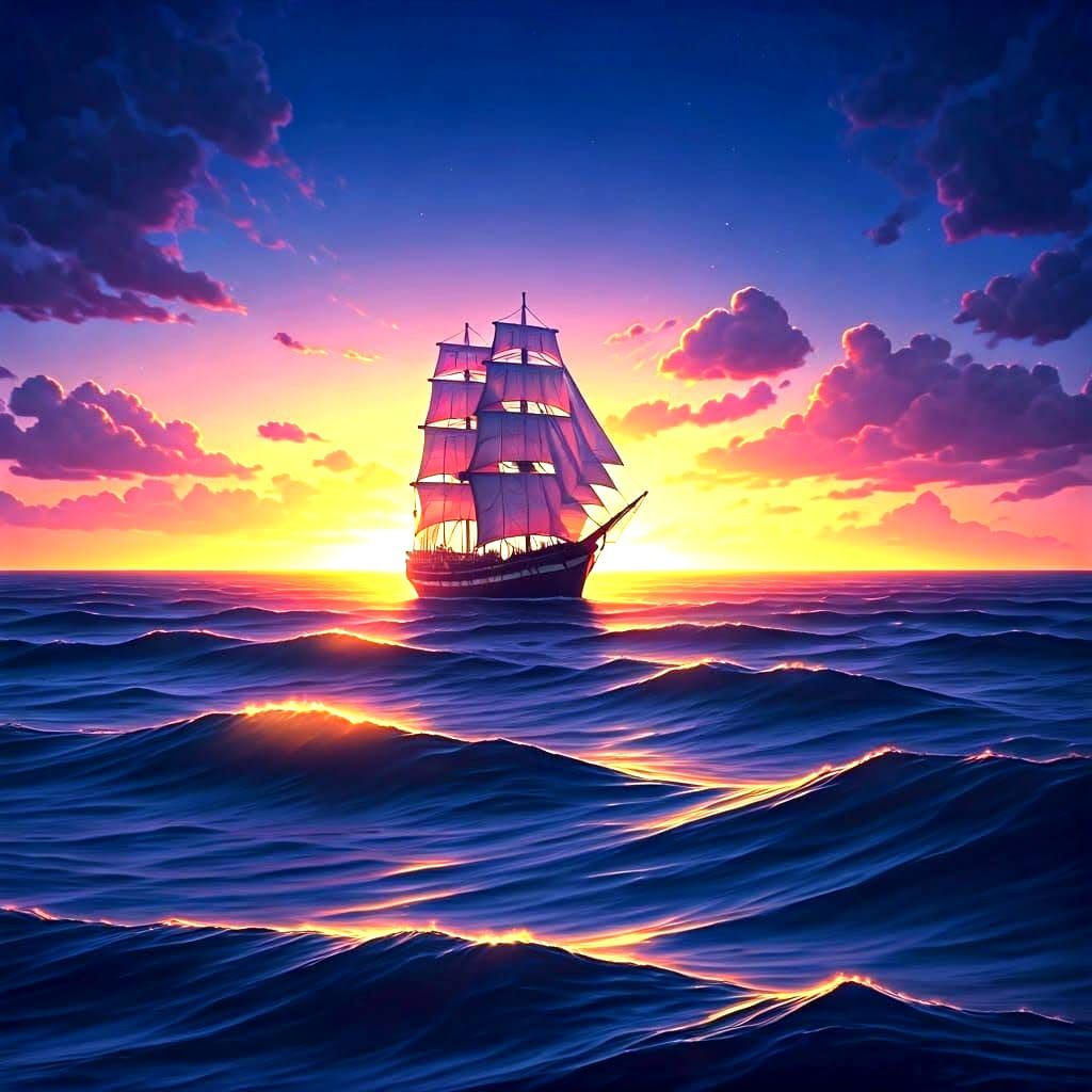Fantastical Sailing in Deep Color Fantasy Art