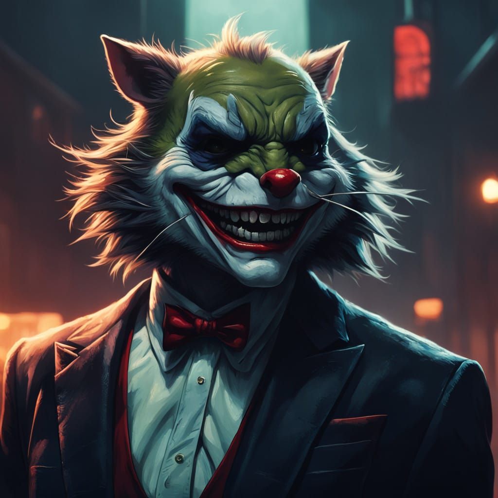 Whimsical Joker Hamster with Maniacal Grin