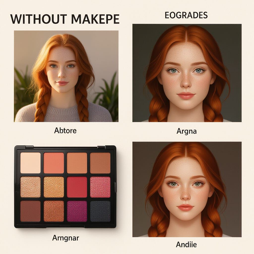 Hyperrealistic Woman with Red Braids, Natural Features