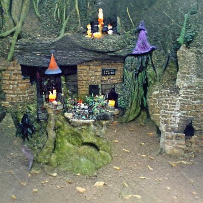 Enchanted Cottage in Dark Forest Illustration
