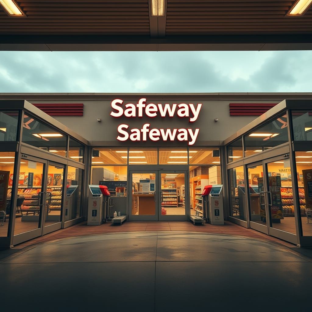 Suburban Safeway Store in Soft Morning Light