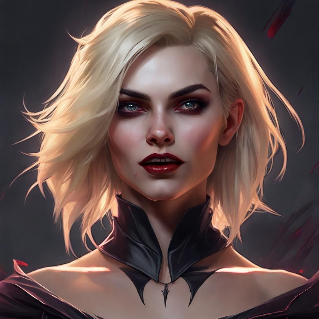 Modern Goth Vampire Portrait in 8k Resolution