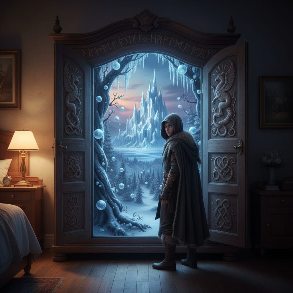 Magical Wardrobe Opens to Snowy Realm