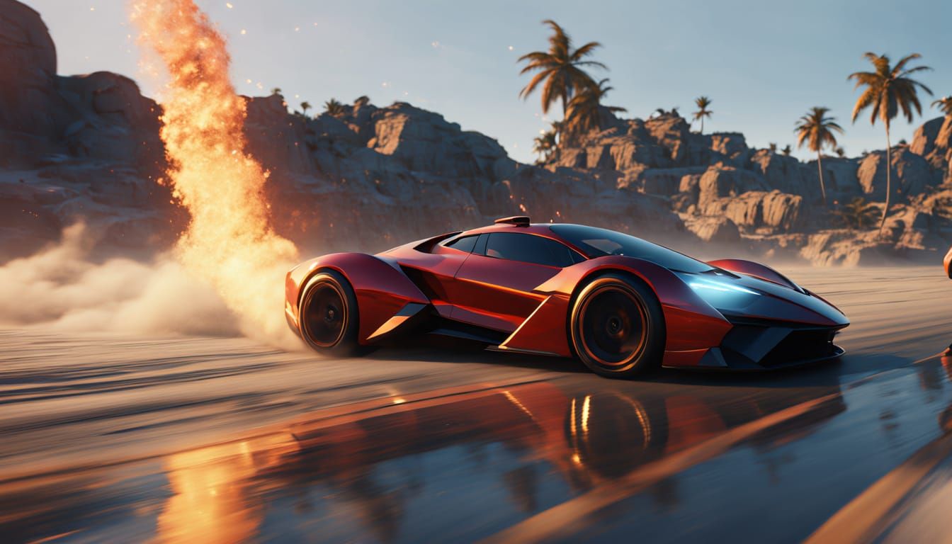 Santa Claus in Tuxedo Sprints on Beach at Sunset