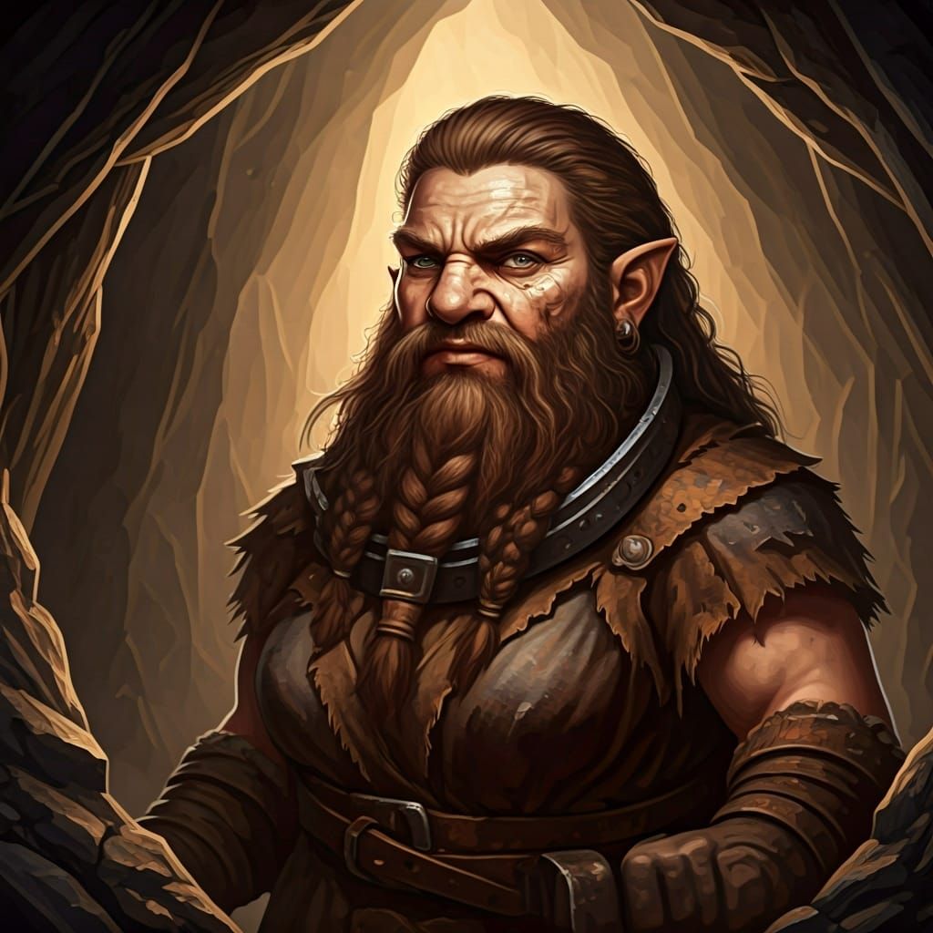 Grim Determination: A Dwarven Miner's Resolve