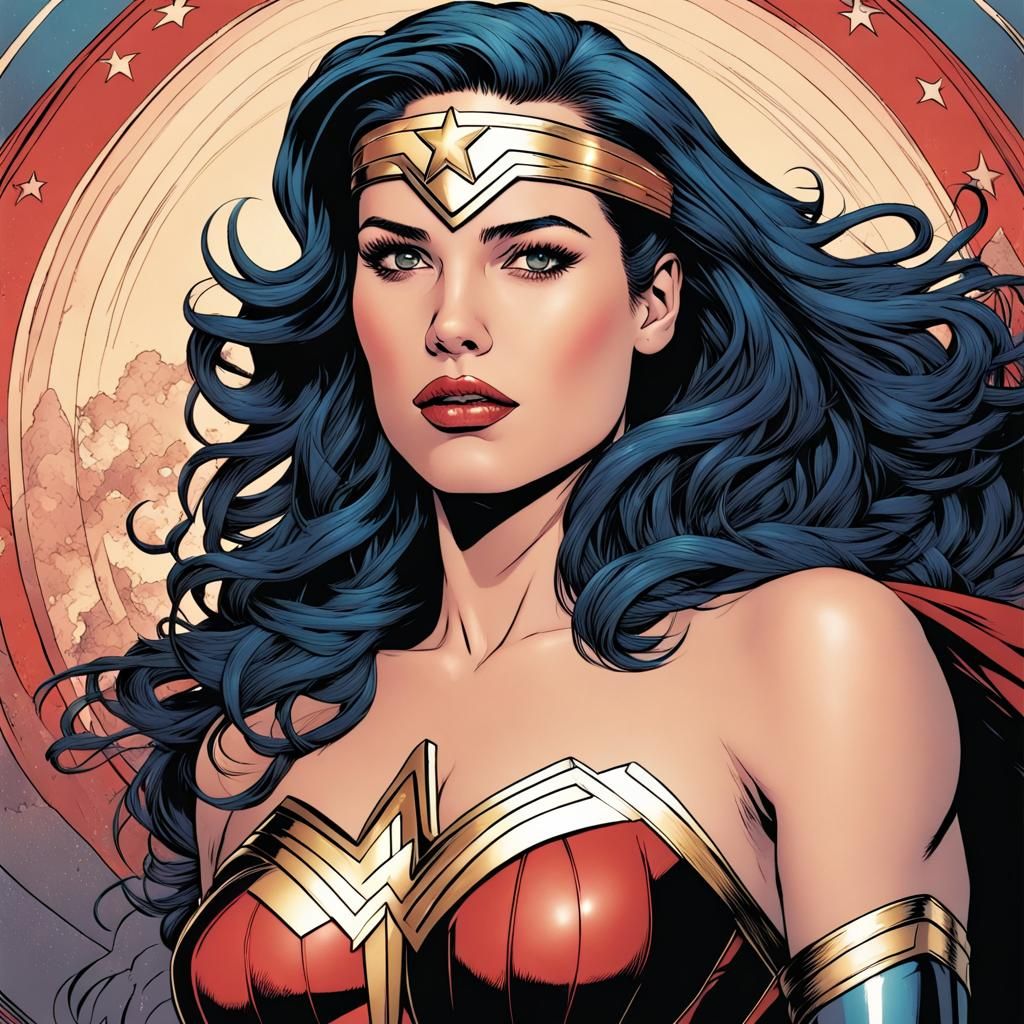 Halsey as Wonder Woman: Comic Book Art