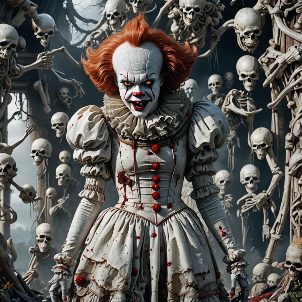Pennywise: Hyperrealistic Half Dress, Half Bones Detail