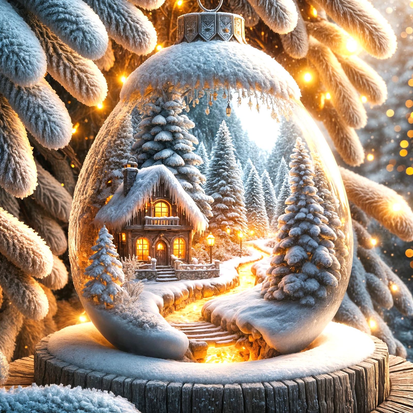 Winter Wonderland in a Transparent Ornament
