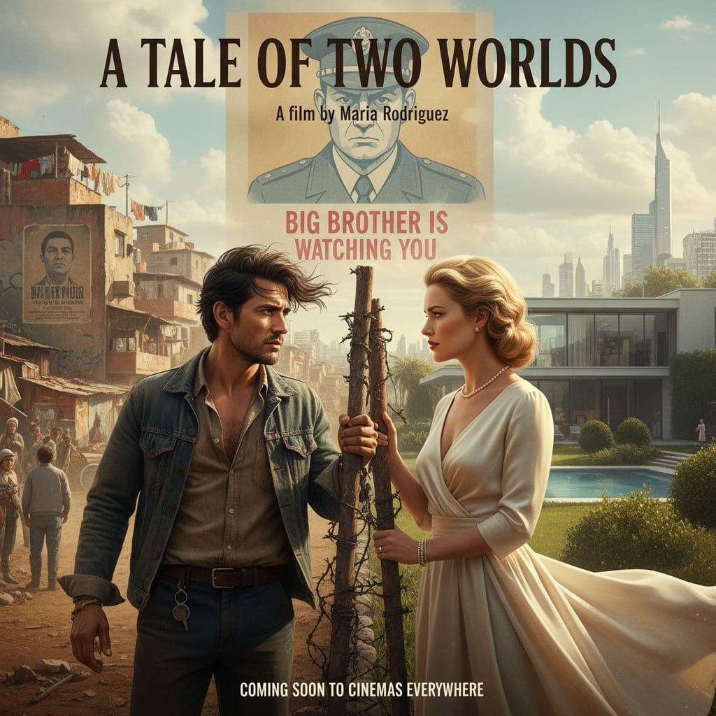 Two Worlds Collide: Man and Woman Divided by Fence