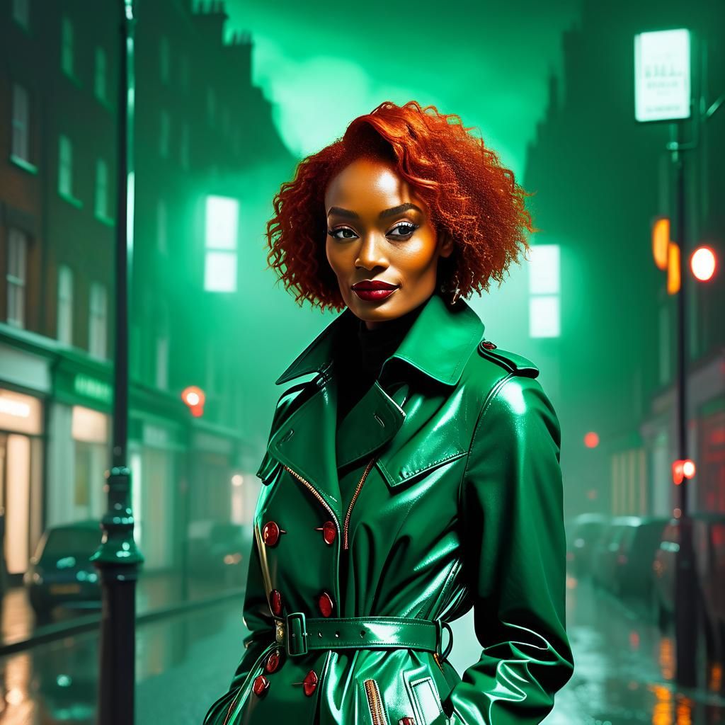 Emerald Leather: Surreal Photorealistic Portrait in London