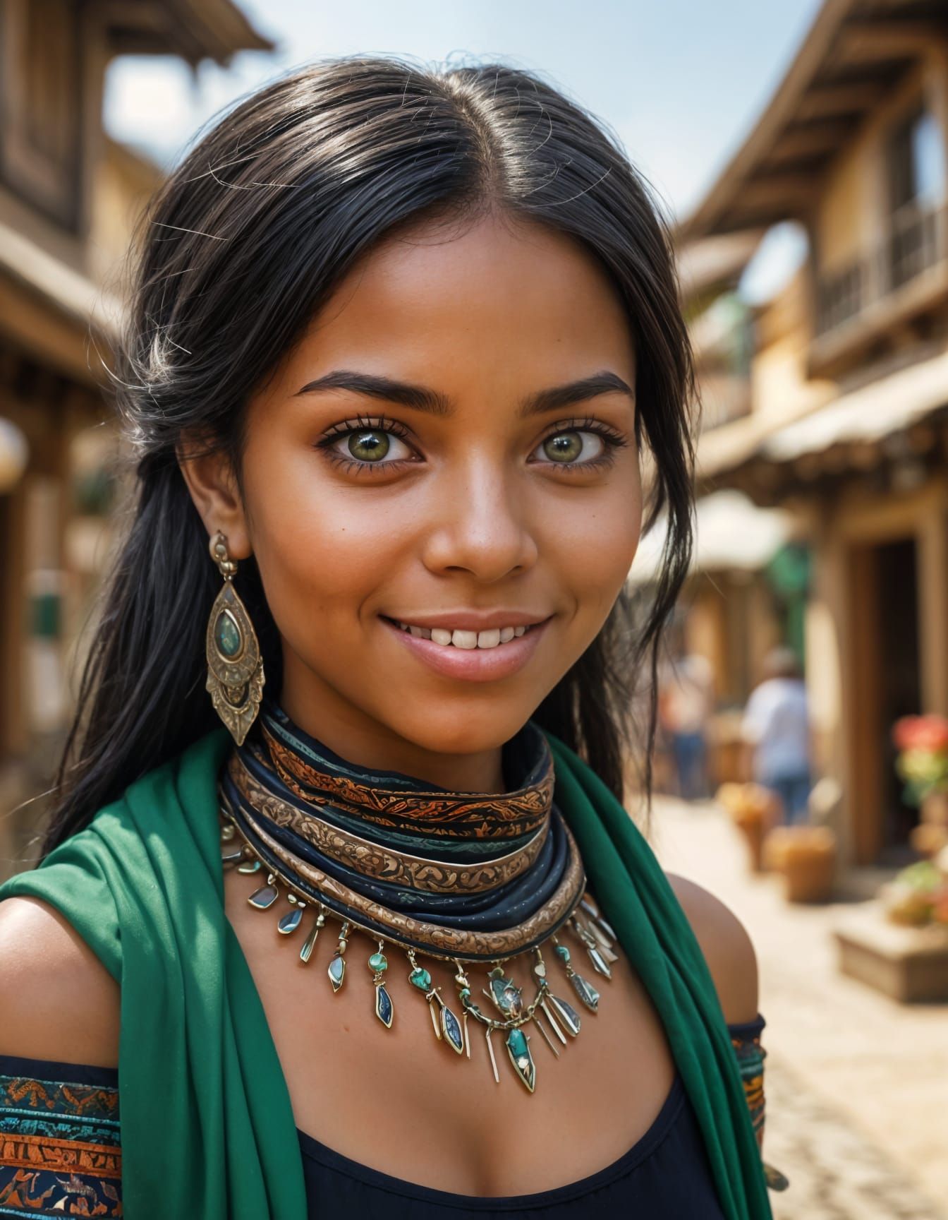 Enchanting Fantasy Portrait of a Young Black Girl in a Vibra...