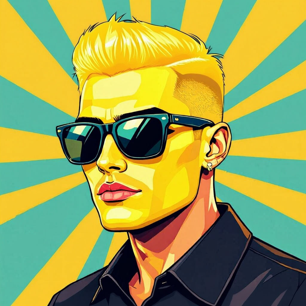 Lemon with Sunglasses and Flattop Haircut