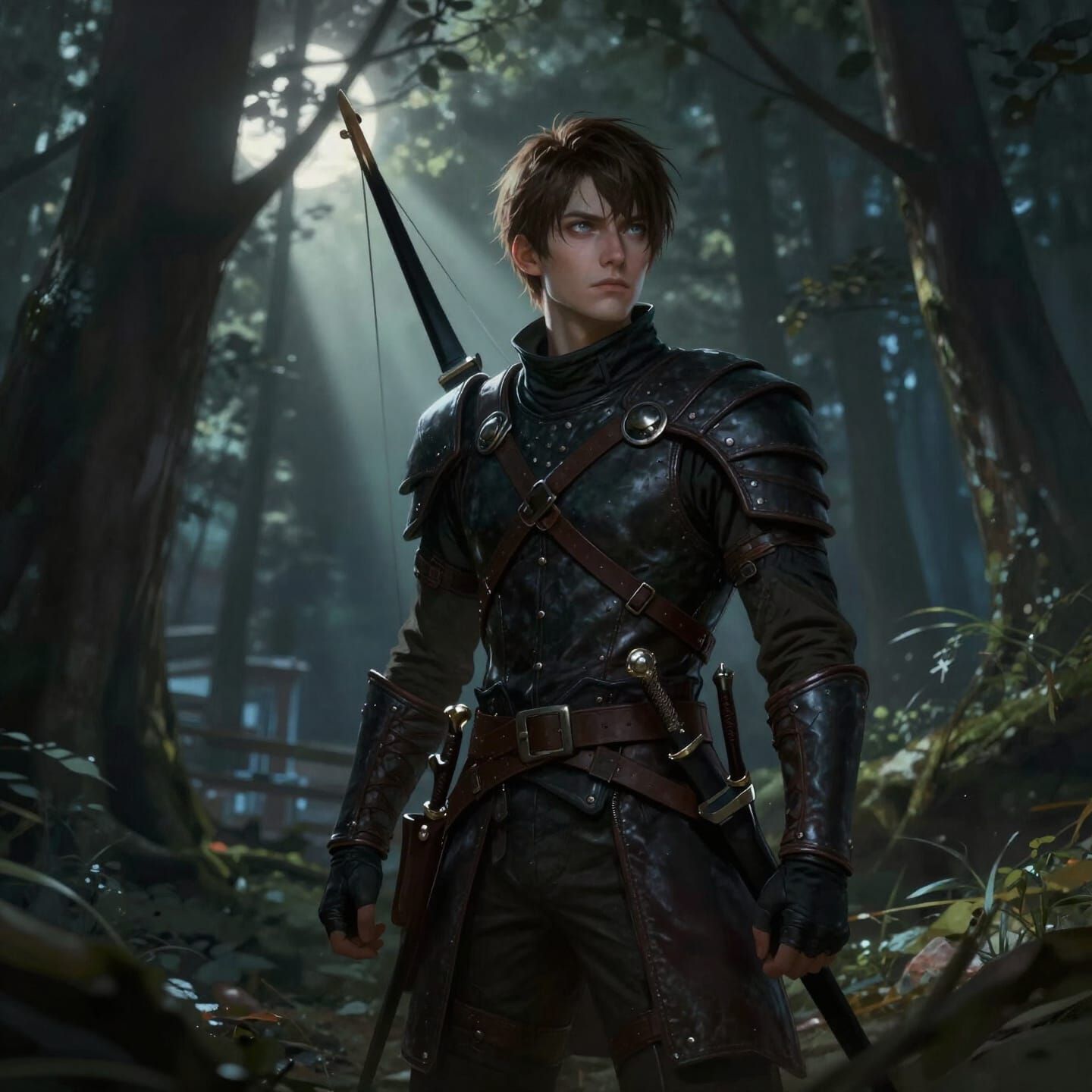 Rogue Ranger in Twilight Forest, Digital Matte Painting
