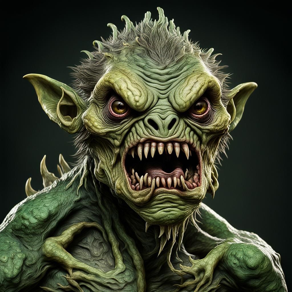 Realistic Goblin Creature in Detailed Matte Painting