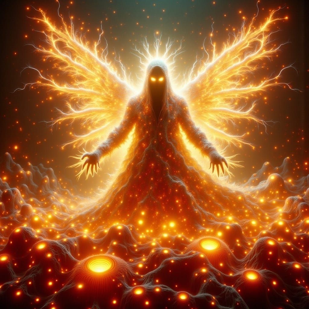 Glowing Angel: Honey Dew Portrait in Surreal Style