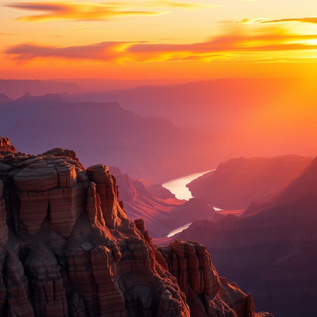 Grand Canyon at Sunset, Majestic American Landscape
