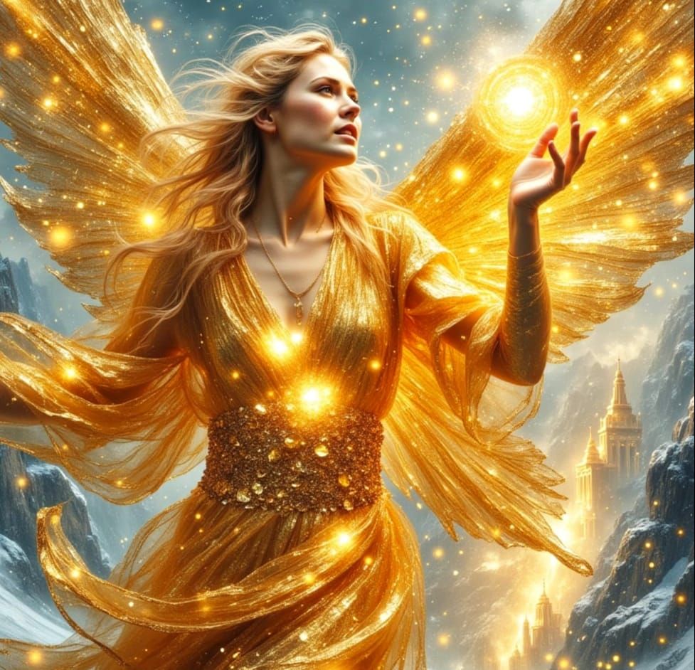 Ethereal Amber God Descends in Blizzard