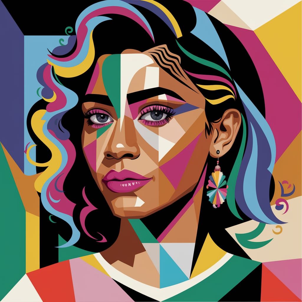 Cubist Portrait of Zendaya