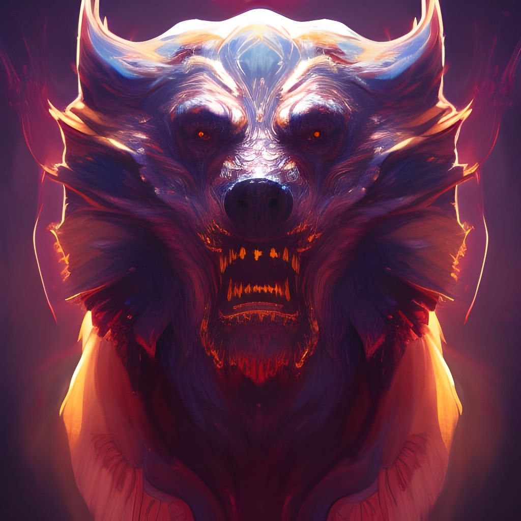 Eldritch Demonic Bear Portrait in Digital Art Style