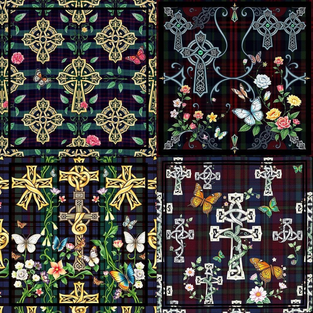 Traditional Celtic Inspired Fabric Tile in Rich Colors