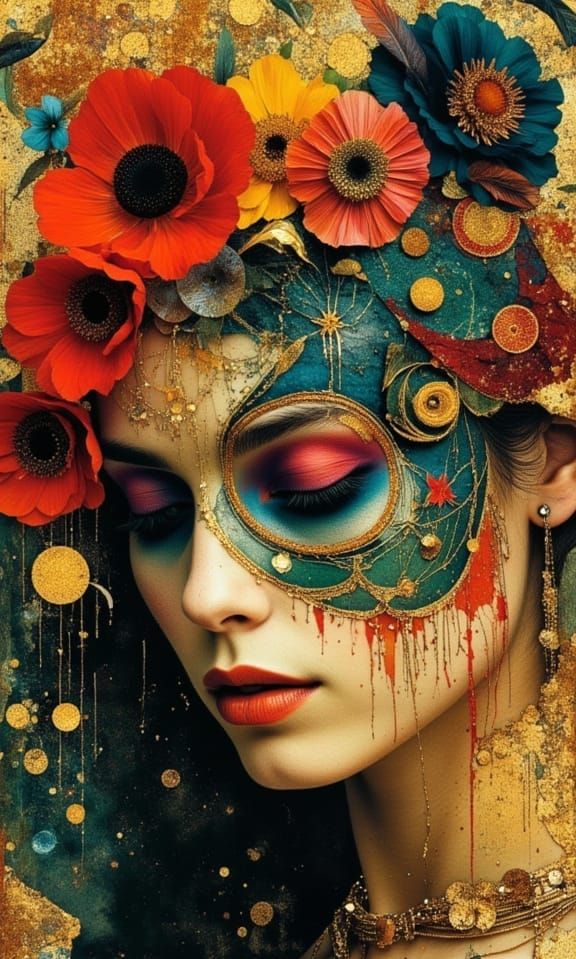 Ethereal Carnival Icon in Cool Blues and Iridescent Hues