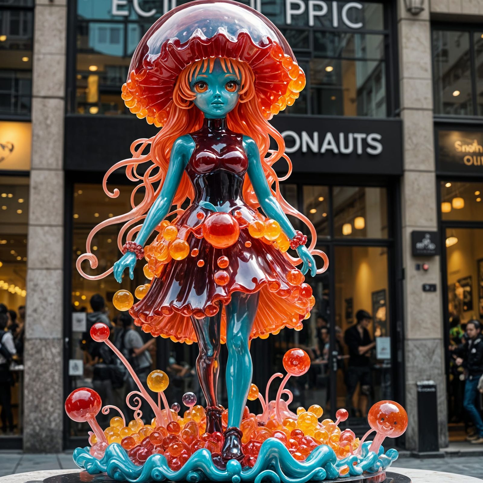 Vibrant Jelly Girl Sculpture