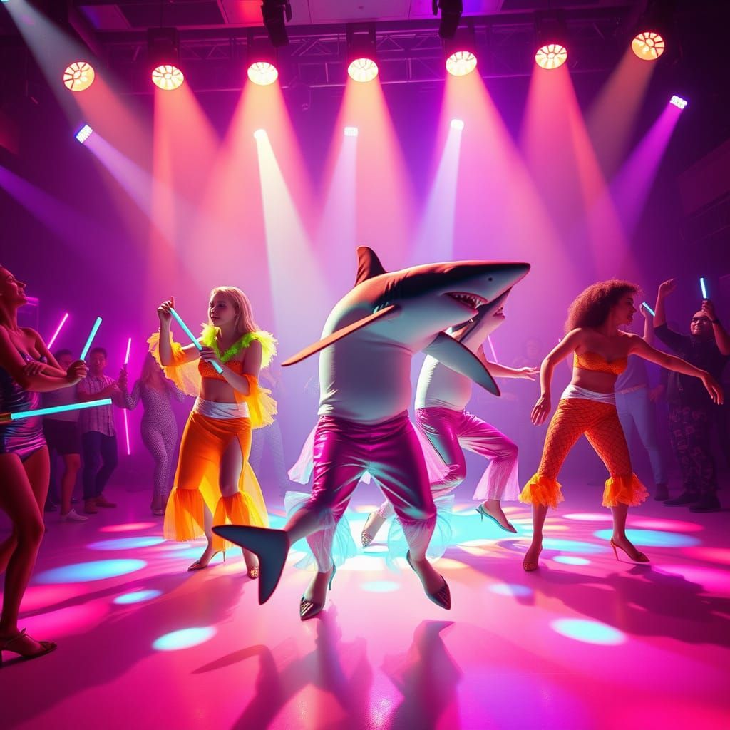 Sharks Disco Dance Battle in Michael Mann Style