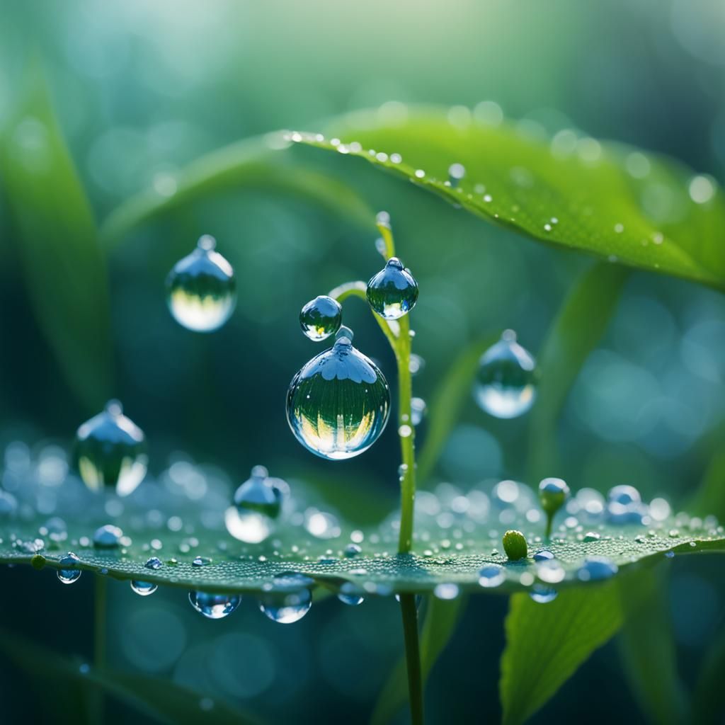 Magical Dew Drops in Natural Light
