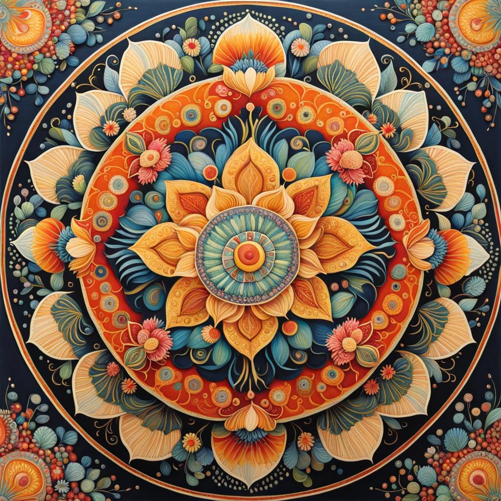 Intricate Entangled Mandala in Hyperdetailed Style